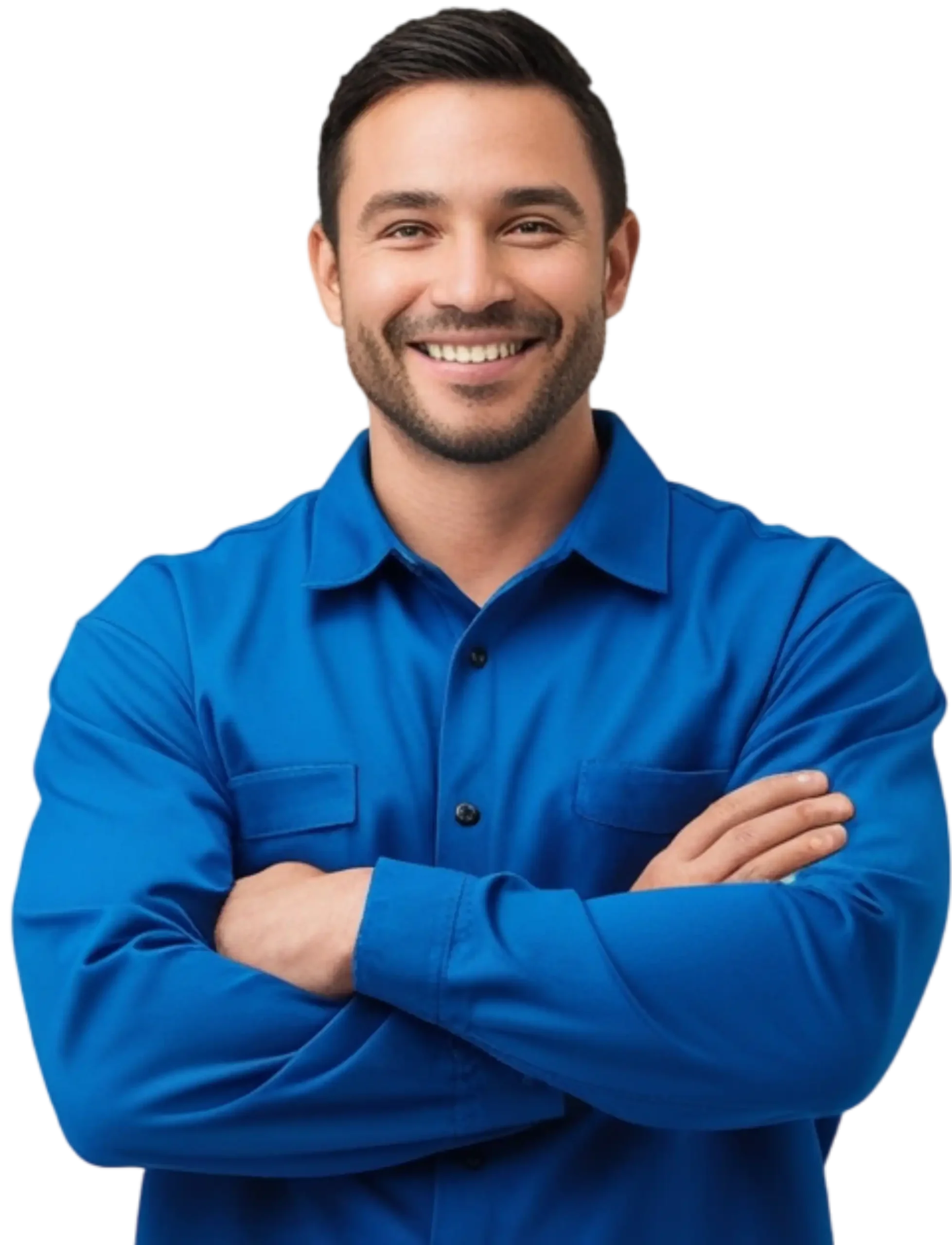 Hombre técnico de impresoras sonriendo
